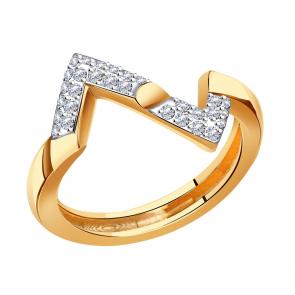 Золотое кольцо BERGER с фианитом Б110191 фото