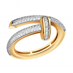 Золотое кольцо BERGER с фианитом Б110285 фото