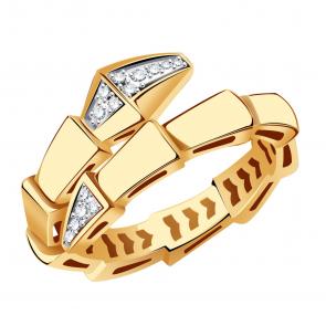 Золотое кольцо Символ года Змея BERGER с фианитом Б110287 фото