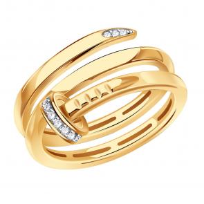 Золотое кольцо BERGER с фианитом Б110328 фото