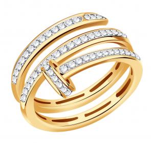 Золотое кольцо BERGER с фианитом Б110331 фото