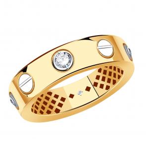 Золотое кольцо BERGER с фианитом Б110383 фото