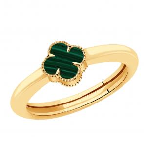 Золотое кольцо BERGER с малахитом Б110420м фото