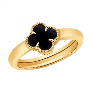 Золотое кольцо BERGER с ониксом Б110421 фото