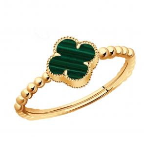 Золотое кольцо BERGER с малахитом Б110422м фото
