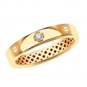 Золотое кольцо BERGER с фианитом Б110624 фото