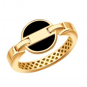 Золотое кольцо BERGER с ониксом Б110656 фото