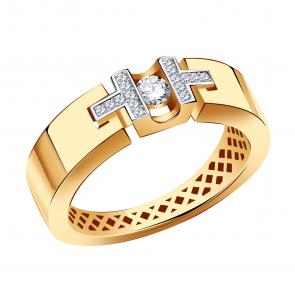Золотое кольцо BERGER с фианитом Б110673 фото
