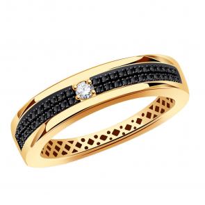 Золотое кольцо BERGER с фианитом Б110679ч фото