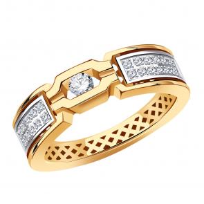 Золотое кольцо BERGER с фианитом Б110681 фото