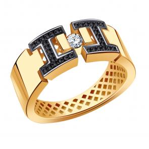 Золотое кольцо BERGER с фианитом Б110682ч фото