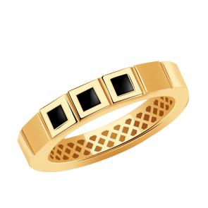Золотое кольцо BERGER с ониксом Б110766 фото