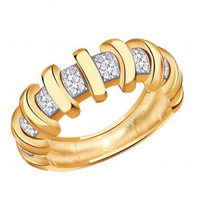 Золотое кольцо BERGER с фианитом Б110896 фото