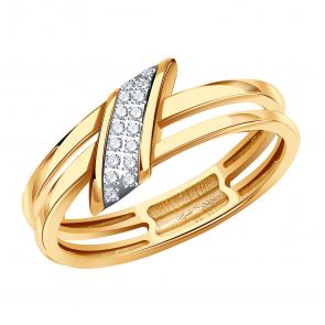 Золотое кольцо BERGER с фианитом Б110984 фото