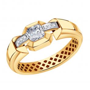 Золотое кольцо BERGER с фианитом Б111056 фото
