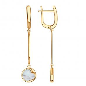 Золотые серьги BERGER с перламутром Б120147п фото