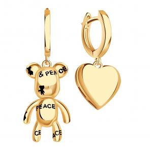 Золотые серьги BERGER с эмалью Б120251 фото