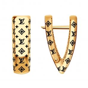 Золотые серьги BERGER с эмалью Б120355 фото