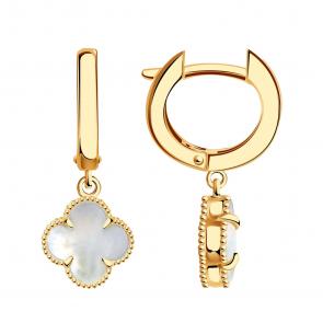 Золотые серьги BERGER с перламутром Б120421п фото