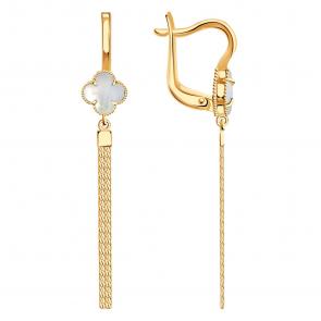 Золотые серьги BERGER с перламутром Б120431п фото