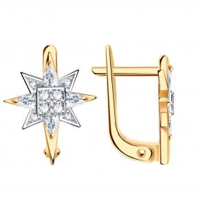 Золотые серьги BERGER с фианитом Б120551 фото