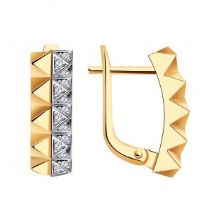 Золотые серьги BERGER с фианитом Б120784 фото