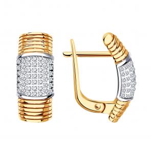 Золотые серьги BERGER с фианитом Б120822 фото