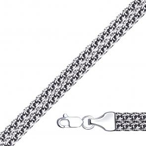 Браслет плетение Бисмарк из черненого серебра NOVIKOV БА002х2 фото