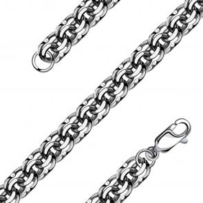 Браслет плетение Бисмарк из черненого серебра NOVIKOV БА004 фото