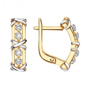 Золотые серьги BERGER с бриллиантом ББР120059 фото