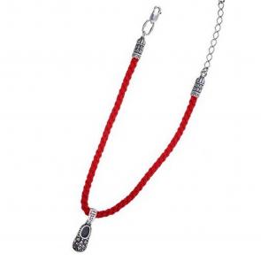 Текстильный шнурок с декоративным элементом из черненого серебра Башмачок Спиридона Высоковы 585 БШ-22-Ч фото