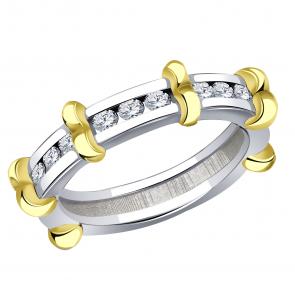 Кольцо из белого золота BERGER с фианитом Бб110619 фото