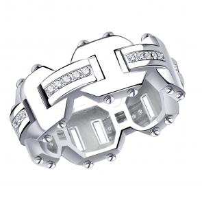 Кольцо из белого золота BERGER с фианитом Бб110644 фото