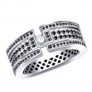 Кольцо из белого золота BERGER с фианитом Бб110676ч фото