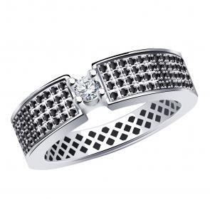 Кольцо из белого золота BERGER с фианитом Бб110677ч фото