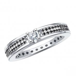 Кольцо из белого золота BERGER с фианитом Бб110685ч фото