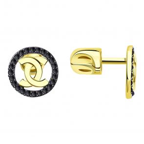 Серьги из лимонного золота BERGER с фианитом Бл050041ч фото