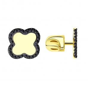 Серьги из лимонного золота BERGER с фианитом Бл050064ч фото