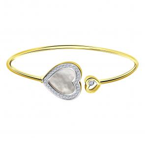 Браслет из лимонного золота BERGER с фианитом и перламутром Бл070059п фото