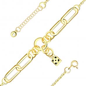 Браслет из лимонного золота BERGER с фианитом и ониксом Бл070212 фото