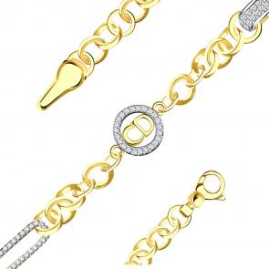 Браслет из лимонного золота BERGER с фианитом Бл070221 фото