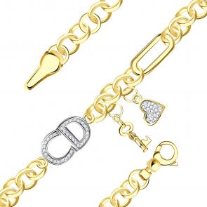 Браслет из лимонного золота BERGER с фианитом Бл070237 фото