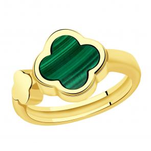 Кольцо из лимонного золота BERGER с малахитом Бл110060м фото