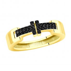 Кольцо из лимонного золота BERGER с фианитом Бл110098ч фото