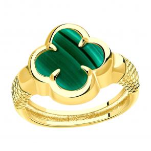 Кольцо из лимонного золота BERGER с малахитом Бл110111м фото