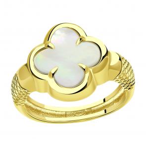 Кольцо из лимонного золота BERGER с перламутром Бл110111п фото