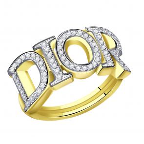 Кольцо из лимонного золота BERGER с фианитом Бл110117 фото