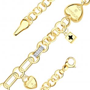 Браслет из лимонного серебра BERGER с фианитом и ониксом Бс070208л фото