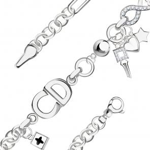 Серебряный браслет BERGER с фианитом и ониксом Бс070230 фото