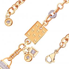 Браслет из золочёного серебра BERGER с фианитом Бс070242к фото